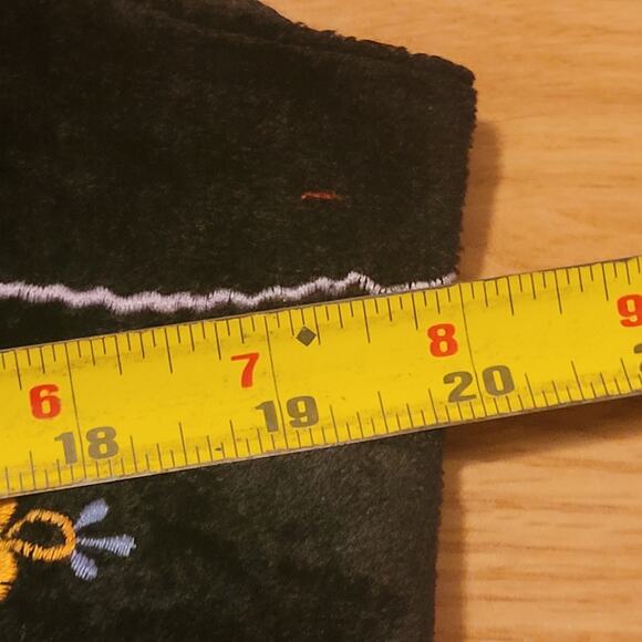 Vtg Floral Velvet Patchwork Vest Black Whimsigoth Fairy Grunge Embroidered L - Picture 6 of 6